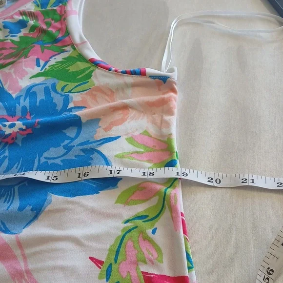 Chaus Women's Tropical Floral Tank Top - Pink, Green, Blue - Picture 7 of 7